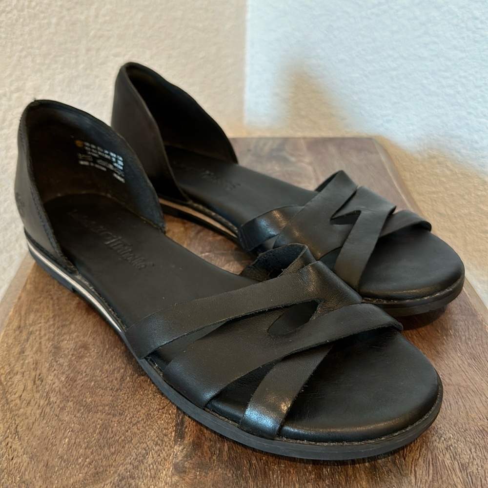 Timberland Caswell Leather Closed Back Woven Sandals Size 8.5